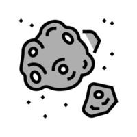 meteor asteroid color icon vector flat illustration