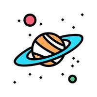 saturno planeta color icono vector ilustración plana