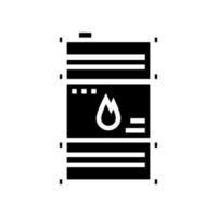 barril de combustible glifo icono vector negro ilustración