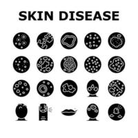 conjunto de iconos de colección de síntomas de enfermedades de la piel vector