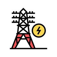 electrical tower color icon vector flat illustration