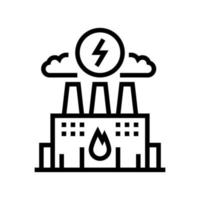 línea de fábrica de energía icono vector negro ilustración