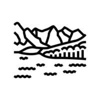 ilustración de vector de icono de línea de parque nacional de banff