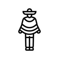 latino man line icon vector illustration