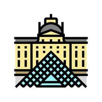 louvre france museum color icon vector illustration