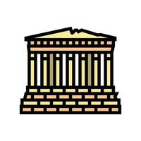 parthenon europe antique building color icon vector illustration