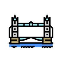 torre londres puente color icono vector ilustración