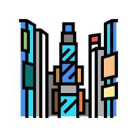 times square color icon vector illustration