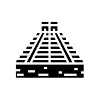 chichen itza glyph icon vector illustration