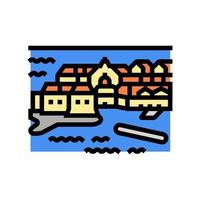 ilustración de vector de icono de color de ciudad vieja de dubrovnik