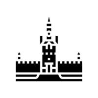 moscú kremlin glifo icono vector ilustración