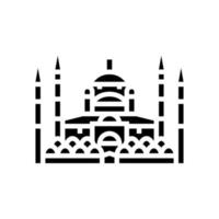 blue mosque glyph icon vector illustration