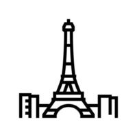 ilustración de vector de icono de línea de torre eiffel