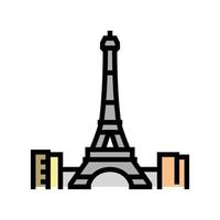 ilustración de vector de icono de color de torre eiffel