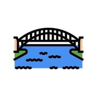 Ilustración de vector de icono de color de puente de puerto