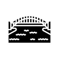 puerto puente glifo icono vector ilustración