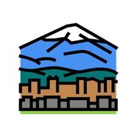 ilustración de vector de icono de color de montaña fujiyama