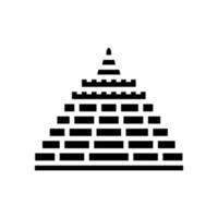 borobudur asiático edificio glifo icono vector ilustración
