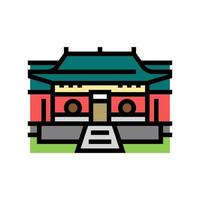 shaolin monastery color icon vector illustration