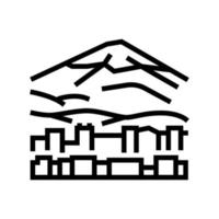 ilustración de vector de icono de línea de montaña fujiyama