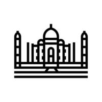 taj mahal línea icono vector ilustración