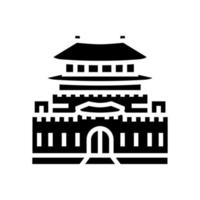 hwaseong fortress glyph icon vector illustration