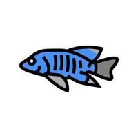 african cichlids color icon vector illustration