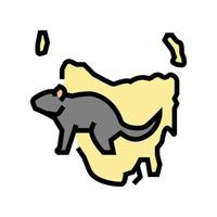 ilustración de vector de icono de color animal de tasmania