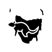 tasmania animal glifo icono vector ilustración