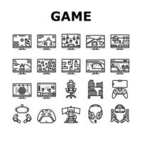 Video Game Electronic And Device Icons Set Vector