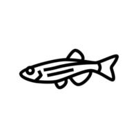 Ilustración de vector de icono de línea de pescado danios