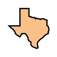 ilustración de vector de icono de color de estado de texas