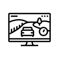 racing video game line icon vector illustration