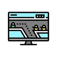 action platform video game color icon vector illustration