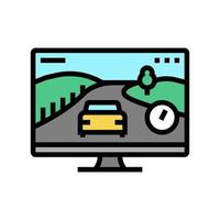 racing video game color icon vector illustration