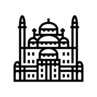 suleiman pasha mezquita línea icono vector ilustración