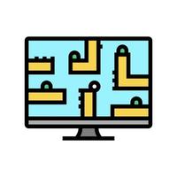 puzzle platform video game color icon vector illustration