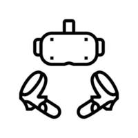 vr headset line icon vector illustration