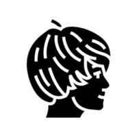 boy teen hairstyle glyph icon vector illustration