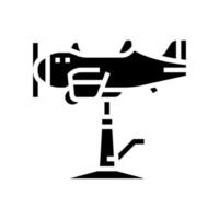 kid haircut chair plane glyph icon vector illustration