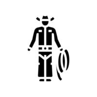 cowboy western man glyph icon vector illustration