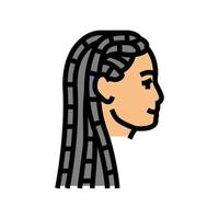 braids hairstyle color icon vector illustration