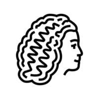 curls hairstyle line icon vector illustration