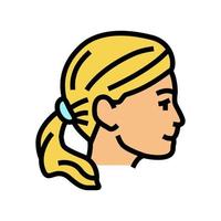 blonde hairstyle color icon vector illustration