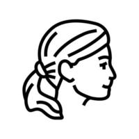 blonde hairstyle line icon vector illustration