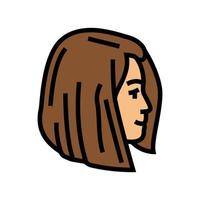 blunt bob hairstyle color icon vector illustration