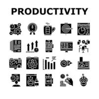 administrar la productividad iconos de colección establecer vector de señal