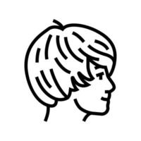 boy teen hairstyle line icon vector illustration