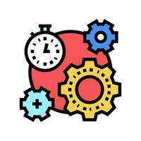 ilustración de vector de icono de color de tiempo de proceso de trabajo