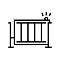 automatic fence gate line icon vector illustration